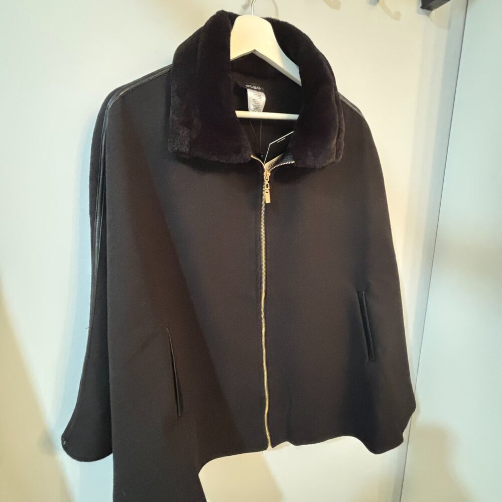 NWT BCBG Black Women's Cape Coat